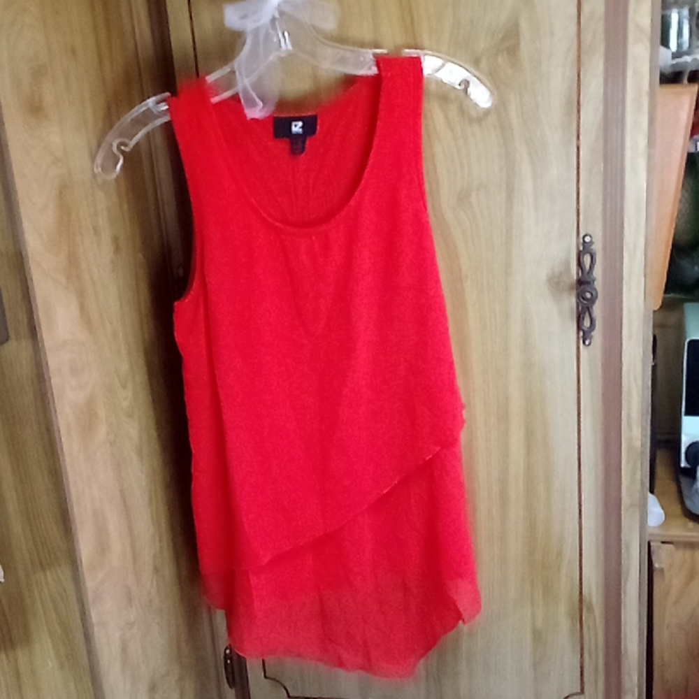 Red fancy sheer tank